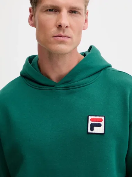 Однотонный свитер Fila с капюшоном зеленый