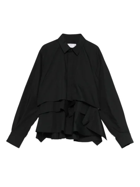 Cămașă Sacai cu volane negru