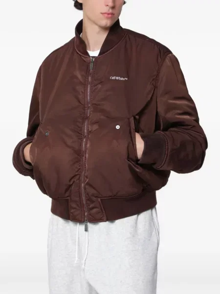 Bomber jakna Off-white s vezom bijela