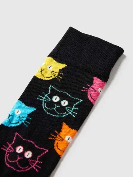 Dzianinowe skarpety Happy Socks czarne