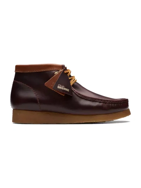 Botki Clarks skórzane czerwone