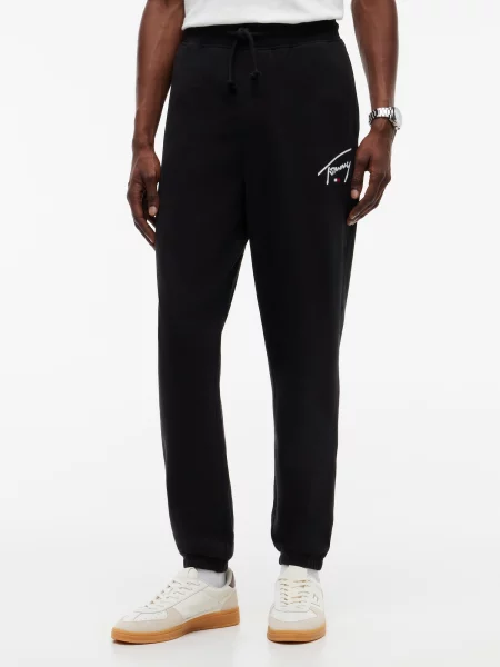 Tommy Jeans Nohavice SIGNATURE námornícka modrá / červená / čierna biela