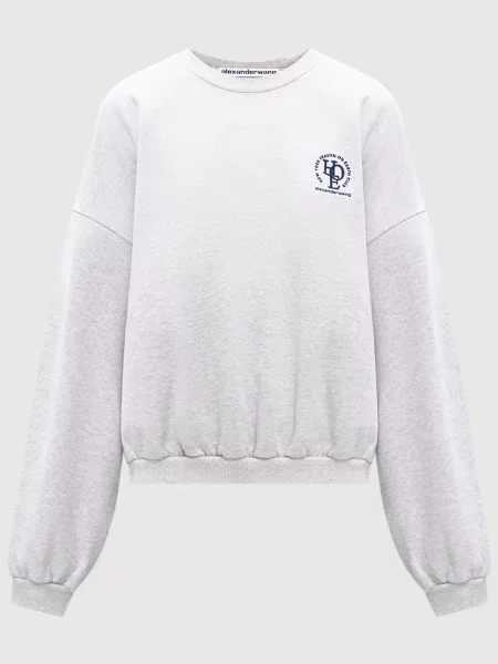 Світшот з вишивкою логотипа Alexander Wang сірий