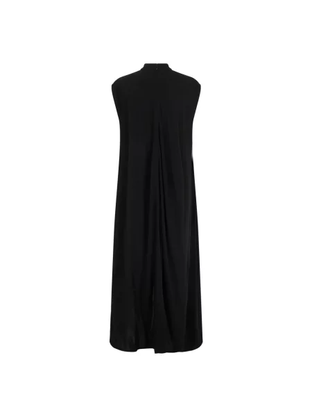 Lniana sukienka Bottega Veneta czarna