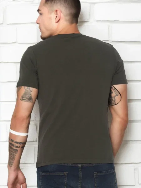 Tricou Dewberry cu decolteu în V kaki