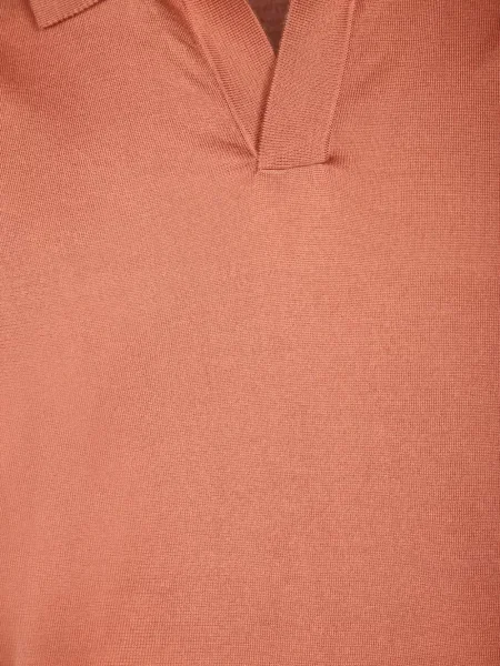 Gulerat scurt tricou polo Dell'oglio portocaliu