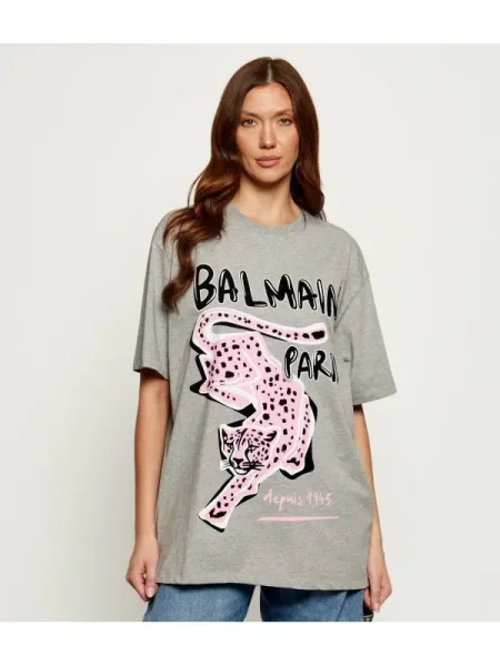 Balmain Tricou | Oversize fit gri