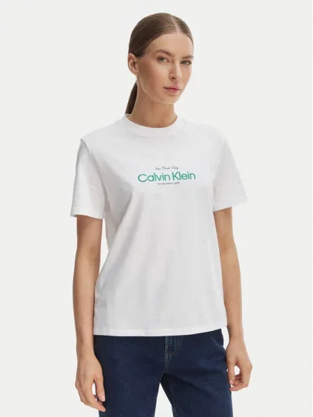 Calvin Klein Jeans Majica NYC Logo bela