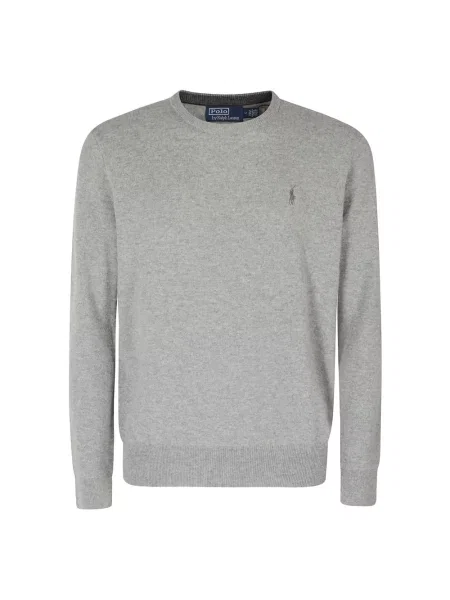 Sweter Polo Ralph Lauren wełniany z długim rękawem szary
