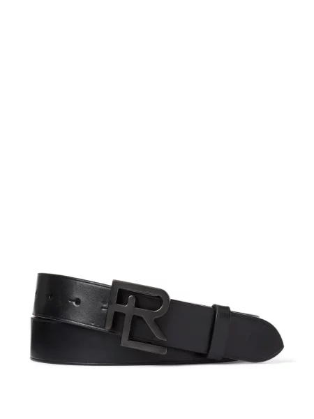 Curea Ralph Lauren Purple Label din piele cu cataramă cu autograf negru