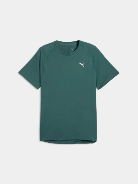 Спортивна футболка PUMA M Pwrtrain Triblend Tee комбінований верх зелений