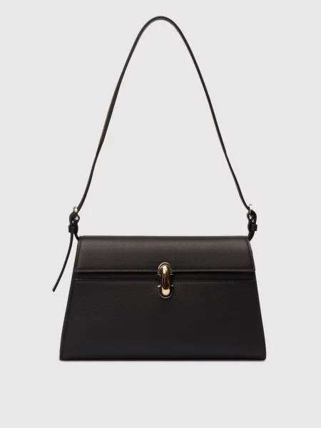 Шкіряна сумка-трапеція Symmetry Savette чорна