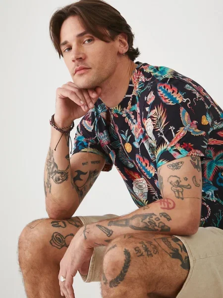 Тениска Medicine с десен черно