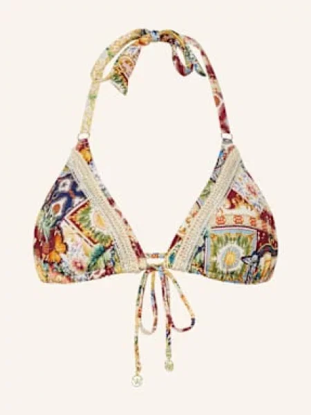 Watercult Trojúhelníkové Bikiny Treasured Trove tmavě žlutá / zelená / tmavě červená