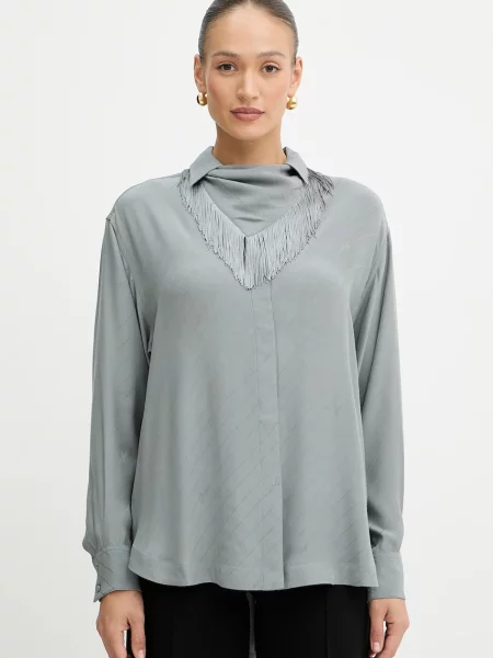 BOSS Orange cămașă cu guler clasic relaxed gri