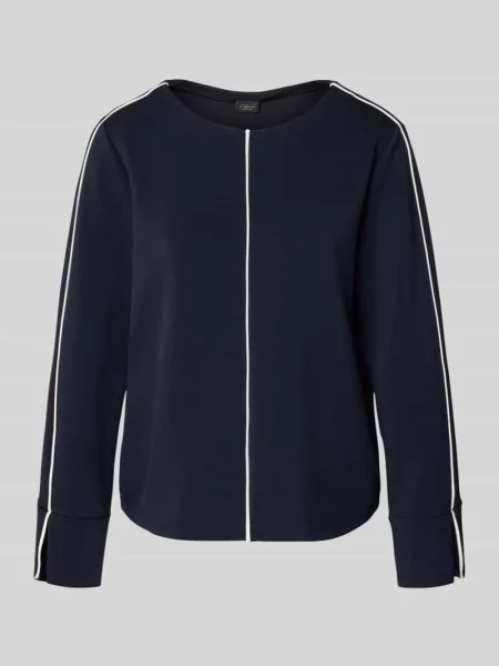 Bluza dresowa z kontrastowymi paskami niebieska
