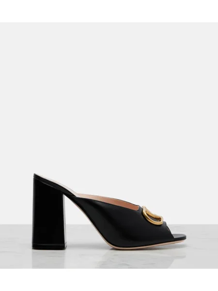 Papuci tip mules Valentino Garavani din piele negru