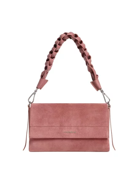 Coccinelle torebka crossbody zamszowa różowa