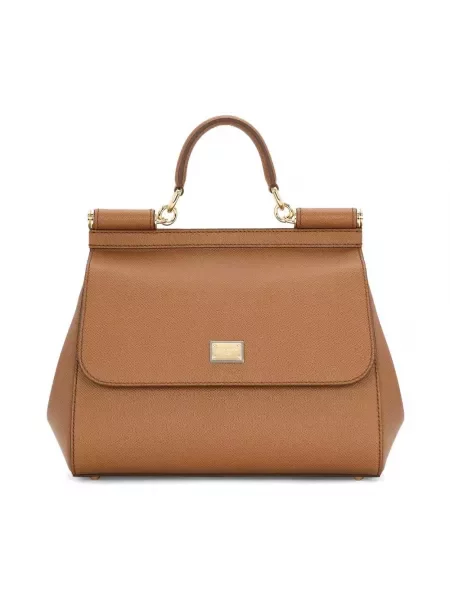 Torebka Dolce And Gabbana z nadrukiem brązowa