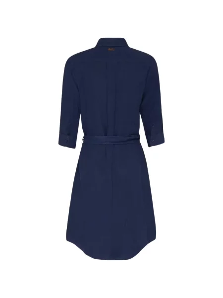 Rochie tip cămașă Vilebrequin de in albastru