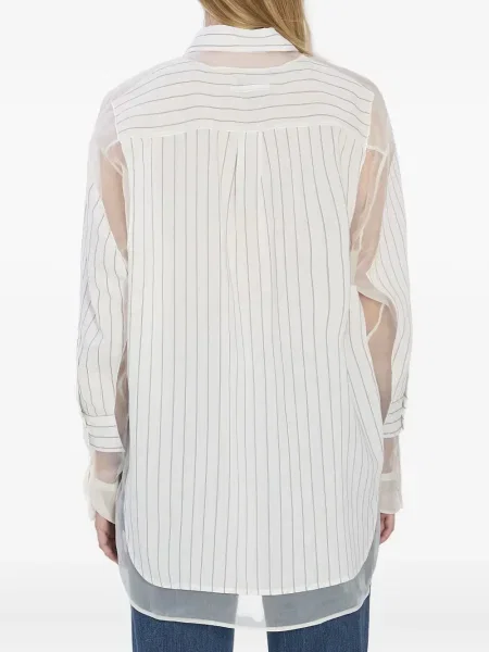 Cămașă Jean Paul Gaultier cu dungi transparente alb