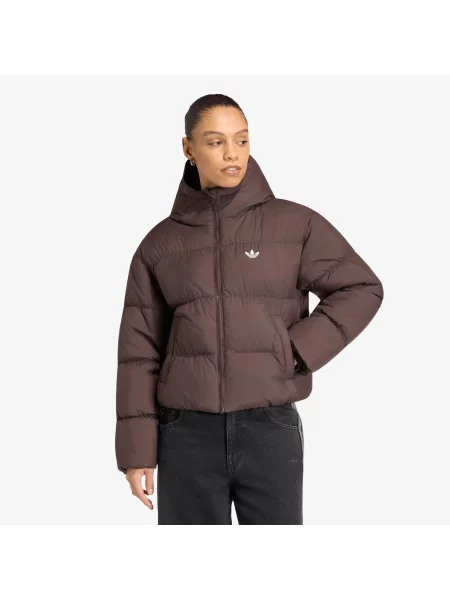 Bunda Adidas Originals s kapucí hnědá