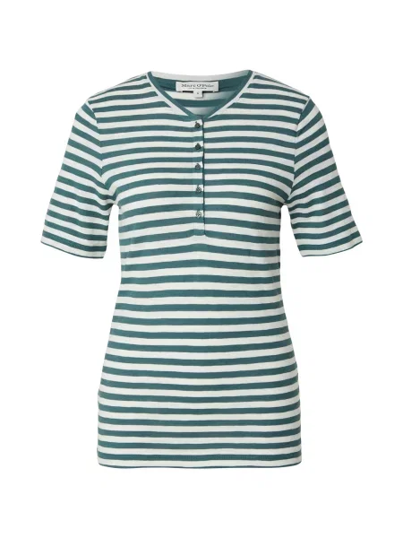 Marc O'Polo Tricou cyan alb