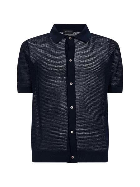 Tricou polo Tagliatore cu nervuri albastru