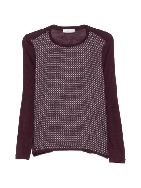 Lung tricou Why Ci cu imagine cu imprimeu geometric violet