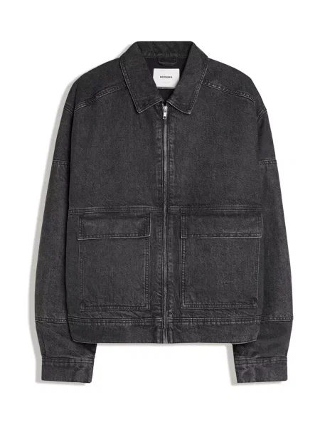 Bershka Geacă de primăvară-toamnă negru
