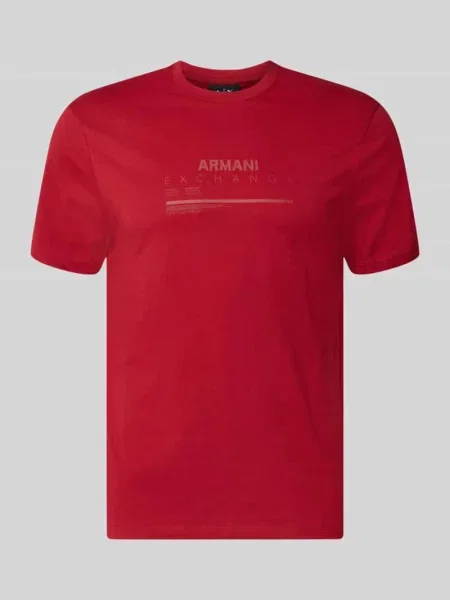 T-shirt o kroju slim fit z czystej bawełny z nadrukiem z logo Armani Exchange czerwona