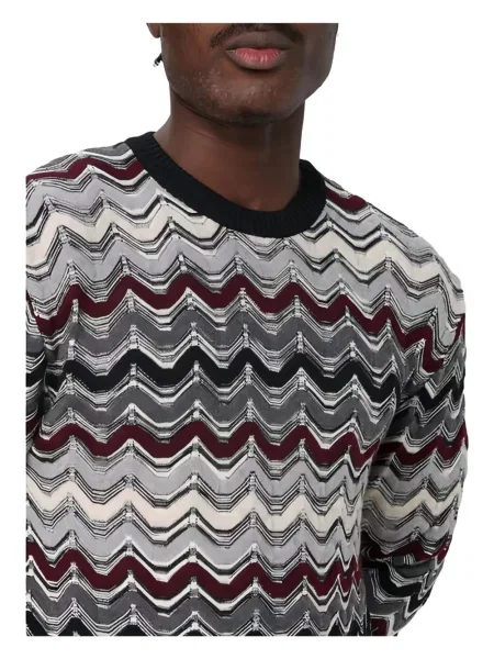 Pulover Missoni cu decolteu rotund gri