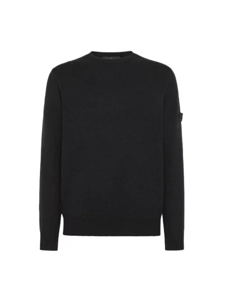 Sweter Peuterey wełniany z logo czarny