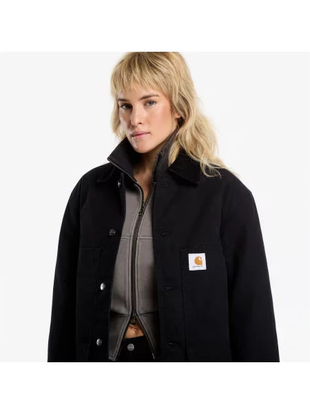 Яке Carhartt WIP Lander Coat UNISEX Black/ Black Stone Washed S черно