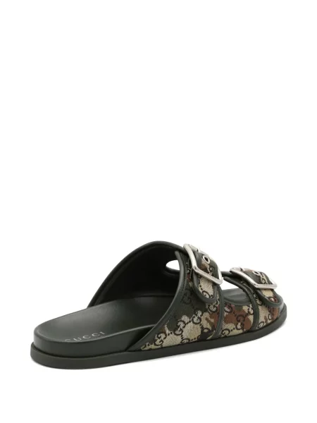 Sandale Gucci cu imagine cu model camuflaj verde