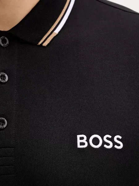 Поло Boss Green с аппликацией белое