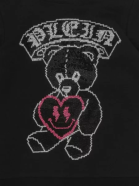 Bluza z kapturem dziecięca Philipp Plein czarna