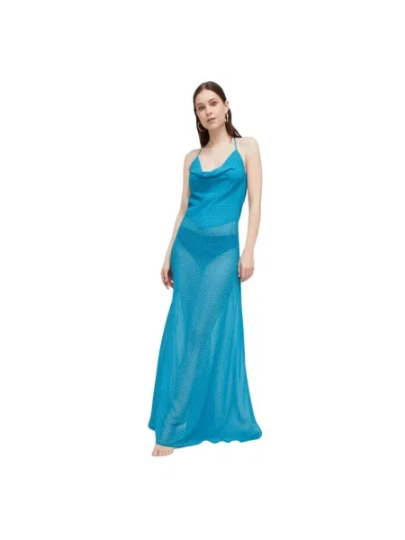 Trussardi sukienka maxi rozkloszowana niebieski