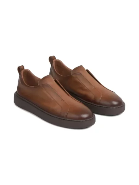 Sneakersy Santoni wsuwane brązowe