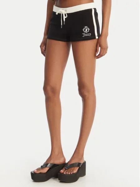 Juicy Couture Szorty sportowe Applique Terry czarny