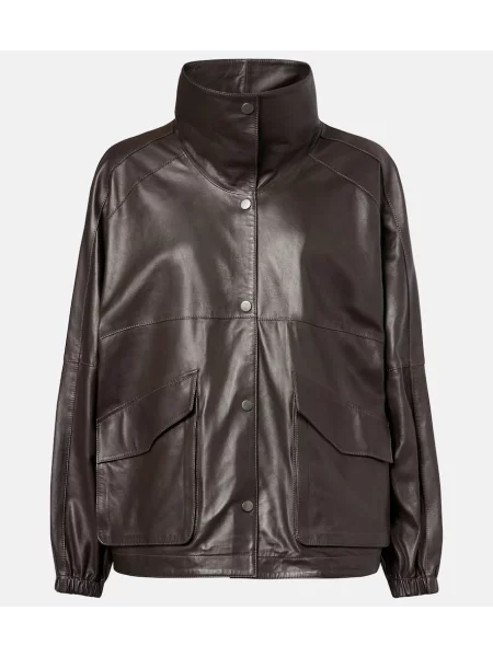 Anorak Nour Hammour skórzana brązowa