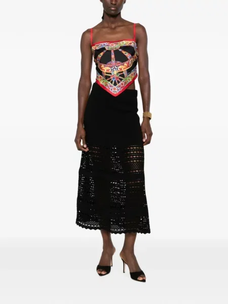 Top Dolce & Gabbana de mătase cu imagine negru
