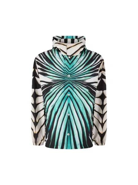 Kurtka bomber Roberto Cavalli z nadrukiem niebieski