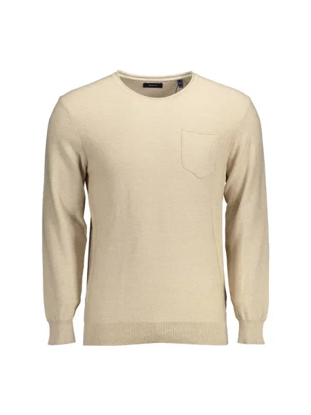 Dzianinowy sweter Gant elegancki beżowy