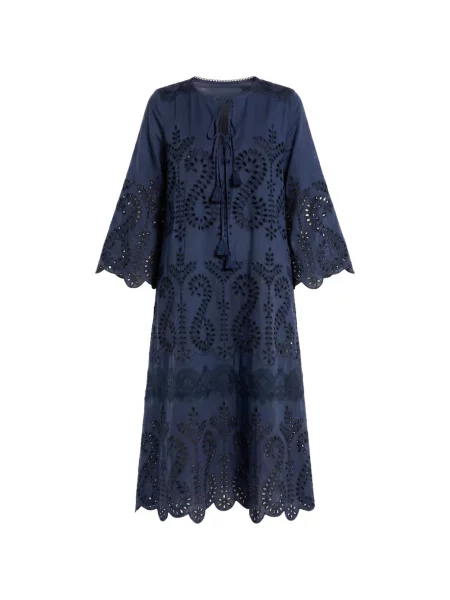 Rochie midi Christy Lynn cu broderie albastru