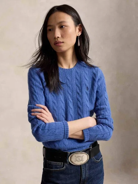 POLO RALPH LAUREN De lână pulover Julianna cu adaos de cașmir albastru