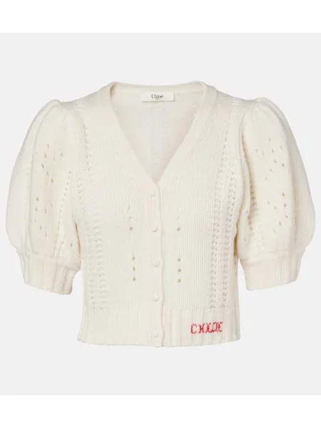Cardigan Chloé de lână alb