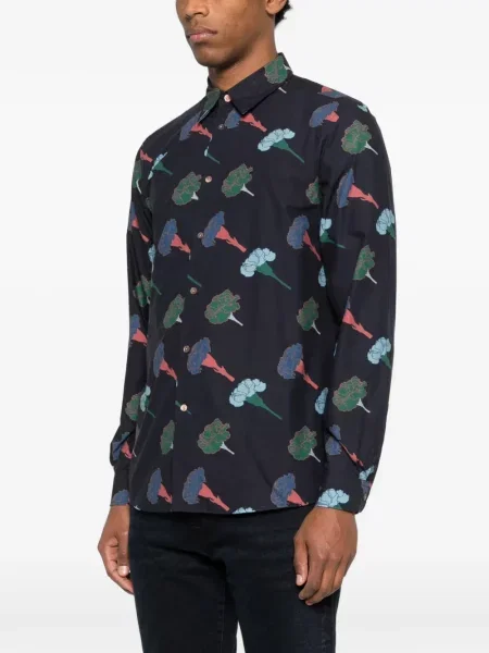 Cămașă Ps Paul Smith cu model floral albastru