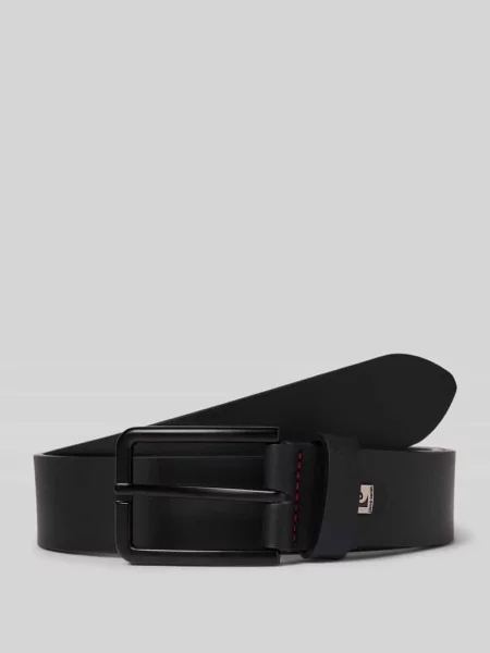Skórzany ze sprzączką Pierre Cardin czarny