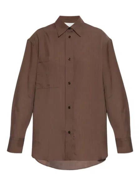 Koszula Studio Nicholson w paski brązowa